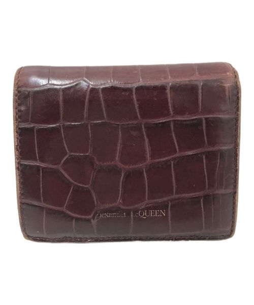 ALEXANDER McQUEEN（アレキサンダーマックイーン）ALEXANDER McQUEEN (アレキサンダーマックイーン) スカルトップクロコダイルウォレット ボルドーの古着・服飾アイテム