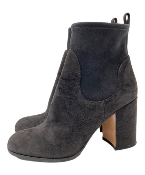 Gianvito Rossi（ジャンヴィト ロッシ）Gianvito Rossi (ジャンヴィト・ロッシ) スウェードブーツ チャコールグレー サイズ:38の古着・服飾アイテム