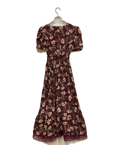 emiria EMIRIAWIZ（エミリアウィズ）emiria EMIRIAWIZ (エミリアウィズ) フラワープリントワンピース ボルドー サイズ:Sの古着・服飾アイテム