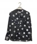 BLACK COMME des GARCONSブラックコムデギャルソン）の古着「グラフィック ラッフルシャツ」｜ブラック