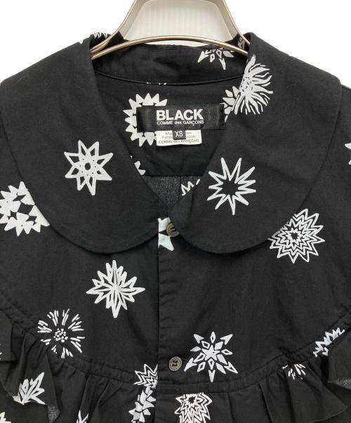 BLACK COMME des GARCONS（ブラックコムデギャルソン）BLACK COMME des GARCONS (ブラックコムデギャルソン) グラフィック ラッフルシャツ ブラック サイズ:XSの古着・服飾アイテム