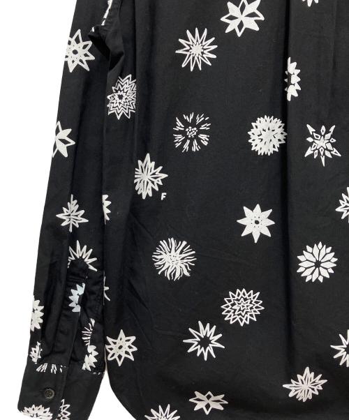 BLACK COMME des GARCONS（ブラックコムデギャルソン）BLACK COMME des GARCONS (ブラックコムデギャルソン) グラフィック ラッフルシャツ ブラック サイズ:XSの古着・服飾アイテム