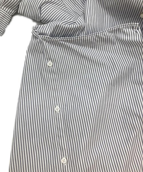 HAVEL studio（ハーヴェル スタジオ）HAVEL studio (ハーヴェル スタジオ) THOMAS MASON (トーマスメイソン) スクエアヘムシャツワンピース グレー×ホワイト サイズ:Freeの古着・服飾アイテム