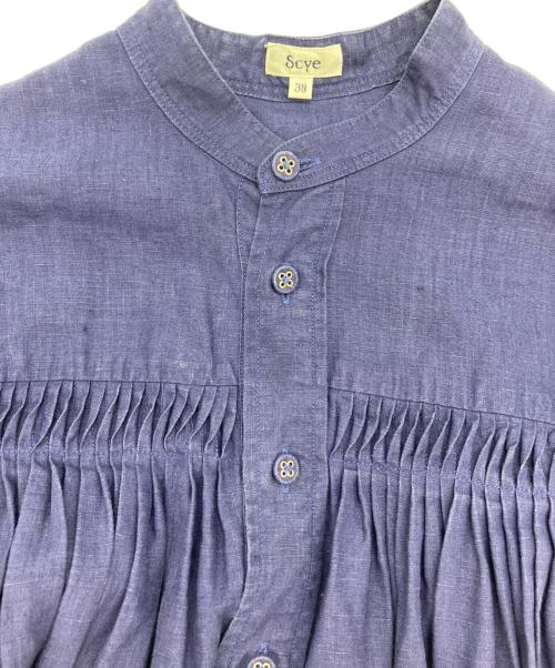 SCYE（サイ）SCYE (サイ) 高密度長袖タックシャツ ネイビー サイズ:38の古着・服飾アイテム