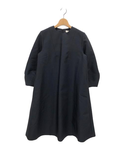 BALLSEY（ボールジィ）BALLSEY (ボールジィ) ハイカウントダブルクロス Aラインワンピース ネイビー サイズ:36 未使用品の古着・服飾アイテム