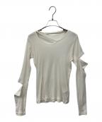 LIMI feuリミフゥ）の古着「C RIB STITCH ARM SLIT T」｜ホワイト