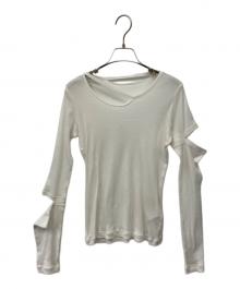 LIMI feu（リミフゥ）の古着「C RIB STITCH ARM SLIT T」｜ホワイト