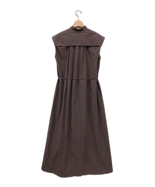 LOW CLASSIC（ロウクラシック）LOW CLASSIC (ロウクラシック) SHIRRING SLEEVELESS DRESS ブラウン サイズ:Sの古着・服飾アイテム