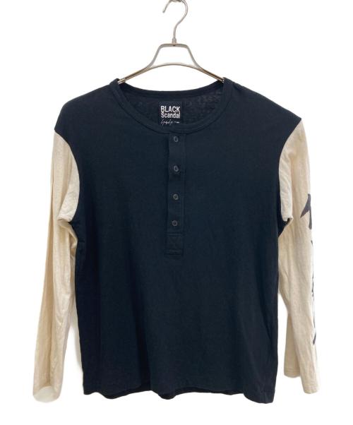BLACK Scandal Yohji Yamamoto（ブラックスキャンダルヨウジヤマモト）BLACK Scandal Yohji Yamamoto (ブラックスキャンダルヨウジヤマモト) 低空飛行Tシャツ ブラック サイズ:3の古着・服飾アイテム