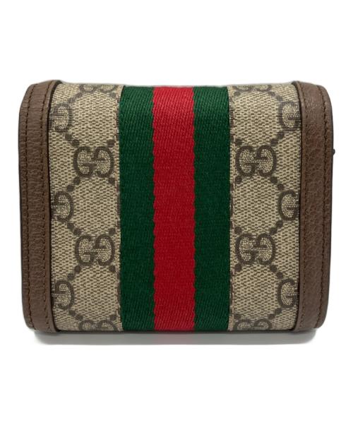 GUCCI（グッチ）GUCCI (グッチ) GGスプリーム 3つ折り財布 ベージュの古着・服飾アイテム