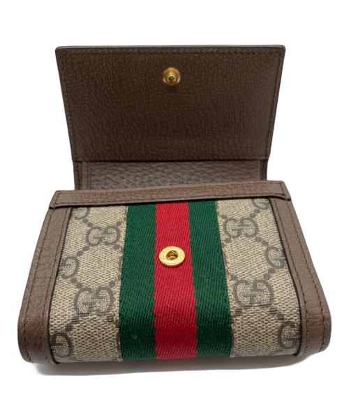 GUCCI（グッチ）GUCCI (グッチ) GGスプリーム 3つ折り財布 ベージュの古着・服飾アイテム