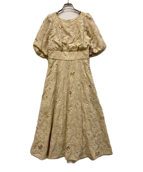 PROPORTION BODY DRESSING（プロポーションボディドレッシング）PROPORTION BODY DRESSING (プロポーションボディドレッシング) フラワーエンブロイダリーワンピース ベージュ サイズ:Sの古着・服飾アイテム