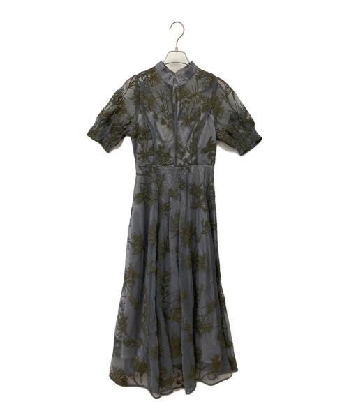 FRAY ID（フレイ アイディー）FRAY ID (フレイ アイディー) コードエンブロイダリードレス グレーの古着・服飾アイテム