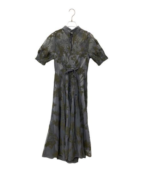 FRAY ID（フレイ アイディー）FRAY ID (フレイ アイディー) コードエンブロイダリードレス グレーの古着・服飾アイテム