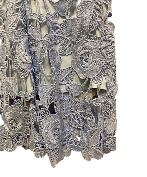 FRAY ID（フレイ アイディー）FRAY ID (フレイ アイディー) ケープカラーレースワンピース ブルーの古着・服飾アイテム