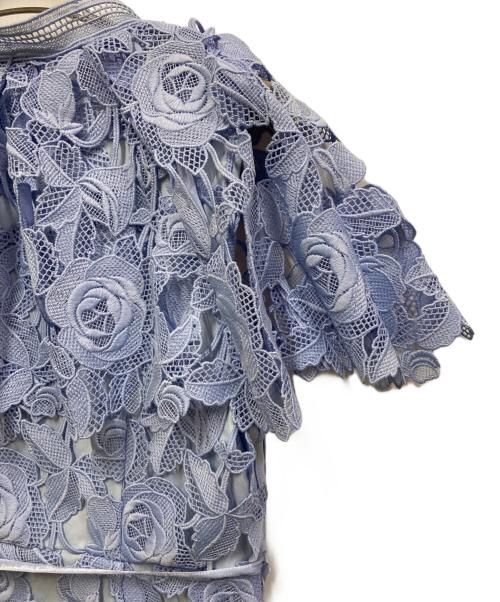 FRAY ID（フレイ アイディー）FRAY ID (フレイ アイディー) ケープカラーレースワンピース ブルーの古着・服飾アイテム