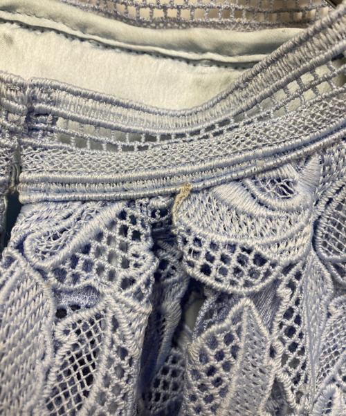 FRAY ID（フレイ アイディー）FRAY ID (フレイ アイディー) ケープカラーレースワンピース ブルーの古着・服飾アイテム