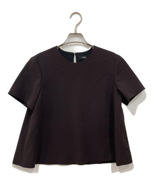 theory（セオリー）theory (セオリー) Admiral Crepe SS Aline Top CL J ブラウン サイズ:Sの古着・服飾アイテム