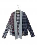 GREG LAURENグレッグローレン）の古着「KIMONO SHIRT」｜ブルー×レッド