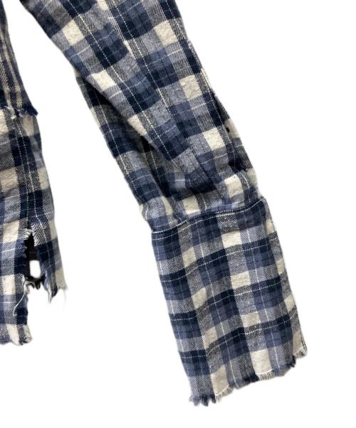 GREG LAUREN（グレッグローレン）GREG LAUREN (グレッグローレン) KIMONO SHIRT ブルー×レッド サイズ:1の古着・服飾アイテム