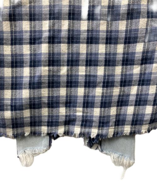 GREG LAUREN（グレッグローレン）GREG LAUREN (グレッグローレン) KIMONO SHIRT ブルー×レッド サイズ:1の古着・服飾アイテム