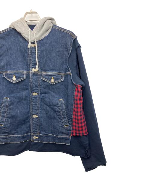 JohnUNDERCOVER（ジョンアンダーカバー）JohnUNDERCOVER (ジョンアンダーカバー)  デニムジャケット ネイビー×レッド サイズ:3の古着・服飾アイテム