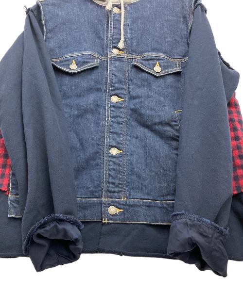 JohnUNDERCOVER（ジョンアンダーカバー）JohnUNDERCOVER (ジョンアンダーカバー)  デニムジャケット ネイビー×レッド サイズ:3の古着・服飾アイテム