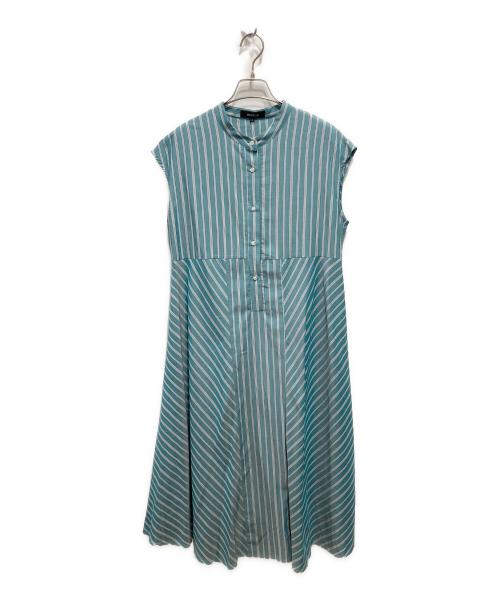 UNTITLED（アンタイトル）UNTITLED (アンタイトル) カバリングストライプワンピース ブルー サイズ:M 未使用品の古着・服飾アイテム