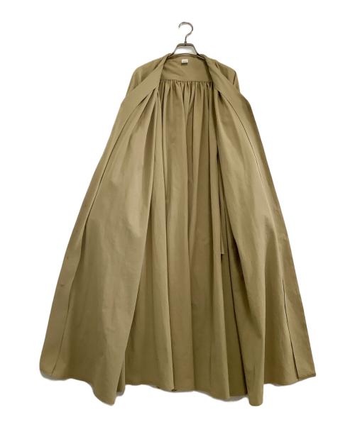 ELIN（エリン）ELIN (エリン) Dry twill flared slv dress ベージュ サイズ:36の古着・服飾アイテム
