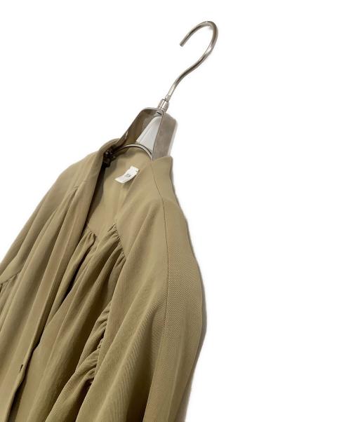 ELIN（エリン）ELIN (エリン) Dry twill flared slv dress ベージュ サイズ:36の古着・服飾アイテム