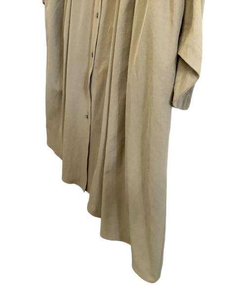 ELIN（エリン）ELIN (エリン) Dry twill flared slv dress ベージュ サイズ:36の古着・服飾アイテム