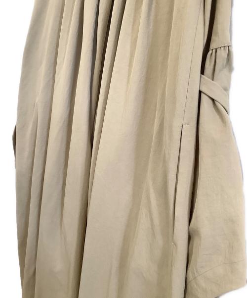 ELIN（エリン）ELIN (エリン) Dry twill flared slv dress ベージュ サイズ:36の古着・服飾アイテム