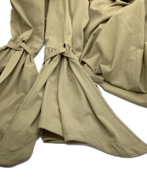 ELIN（エリン）ELIN (エリン) Dry twill flared slv dress ベージュ サイズ:36の古着・服飾アイテム