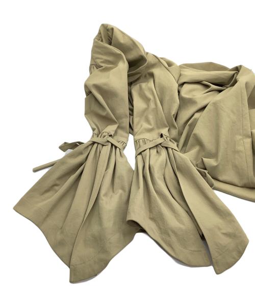 ELIN（エリン）ELIN (エリン) Dry twill flared slv dress ベージュ サイズ:36の古着・服飾アイテム