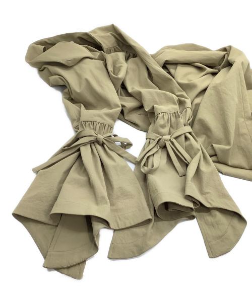 ELIN（エリン）ELIN (エリン) Dry twill flared slv dress ベージュ サイズ:36の古着・服飾アイテム