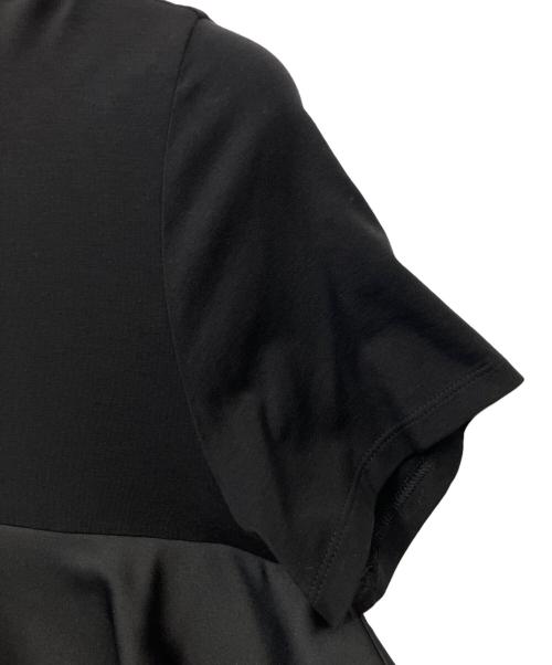 YOKO CHAN（ヨーコチャン）YOKO CHAN (ヨーコチャン) ハーフスリーブラッフルレイヤーブラウス ブラック サイズ:40の古着・服飾アイテム