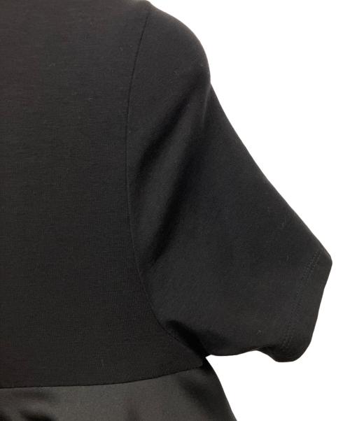 YOKO CHAN（ヨーコチャン）YOKO CHAN (ヨーコチャン) ハーフスリーブラッフルレイヤーブラウス ブラック サイズ:40の古着・服飾アイテム