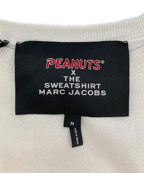PEANUTS（ピーナッツ）PEANUTS (ピーナッツ) MARC JACOBS (マークジェイコブス) ダメージ加工クルーネックスウェット ホワイト サイズ:Mの古着・服飾アイテム