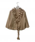 LE STREGHEレストレーゲ）の古着「フリルブラウス」｜ベージュ