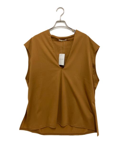 Plage（プラージュ）Plage (プラージュ) Smooth Jersey V プルオーバー キャメル サイズ:F 未使用品の古着・服飾アイテム