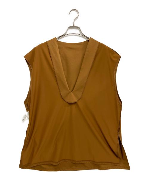 Plage（プラージュ）Plage (プラージュ) Smooth Jersey V プルオーバー キャメル サイズ:F 未使用品の古着・服飾アイテム