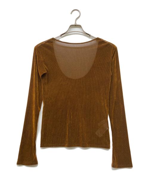 Ameri（アメリ）Ameri (アメリ) FLOCKY SKIN L/S CUT TOP ブラウン サイズ:Freeの古着・服飾アイテム