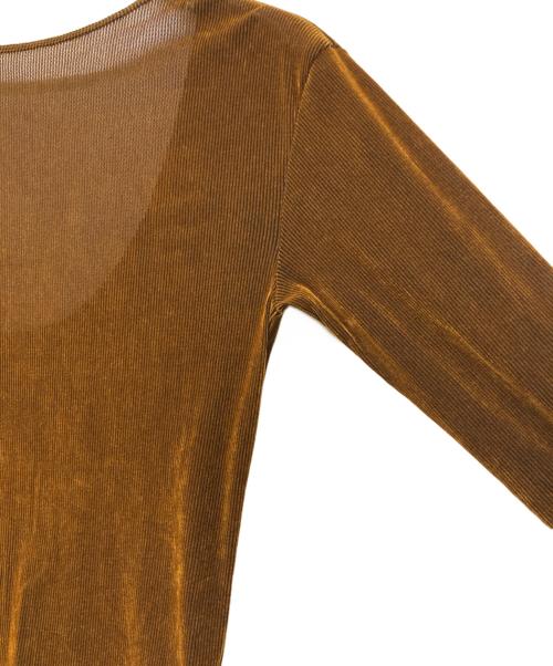 Ameri（アメリ）Ameri (アメリ) FLOCKY SKIN L/S CUT TOP ブラウン サイズ:Freeの古着・服飾アイテム