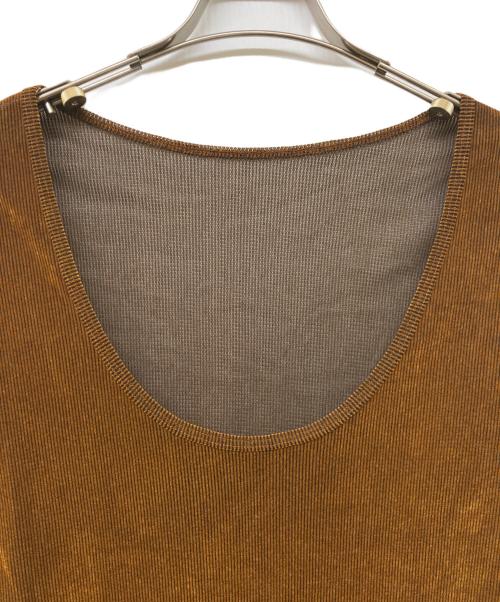 Ameri（アメリ）Ameri (アメリ) FLOCKY SKIN L/S CUT TOP ブラウン サイズ:Freeの古着・服飾アイテム