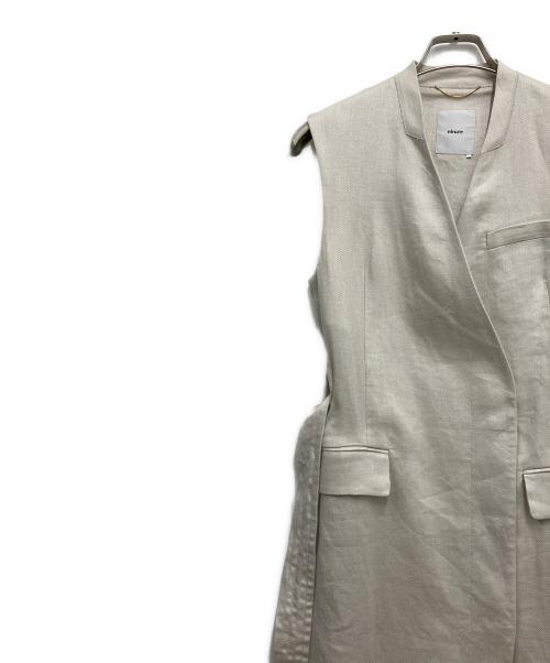 ebure（エブール）ebure (エブール) Safiran Linen Long Gilet ホワイト サイズ:36の古着・服飾アイテム