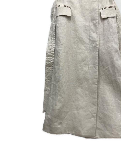 ebure（エブール）ebure (エブール) Safiran Linen Long Gilet ホワイト サイズ:36の古着・服飾アイテム