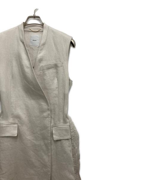 ebure（エブール）ebure (エブール) Safiran Linen Long Gilet ホワイト サイズ:36の古着・服飾アイテム