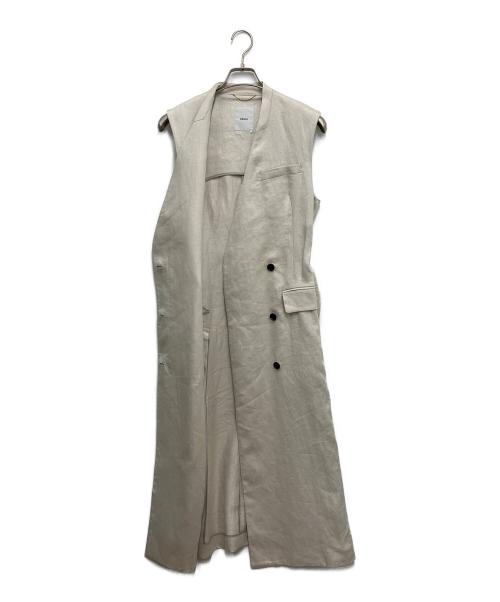 ebure（エブール）ebure (エブール) Safiran Linen Long Gilet ホワイト サイズ:36の古着・服飾アイテム