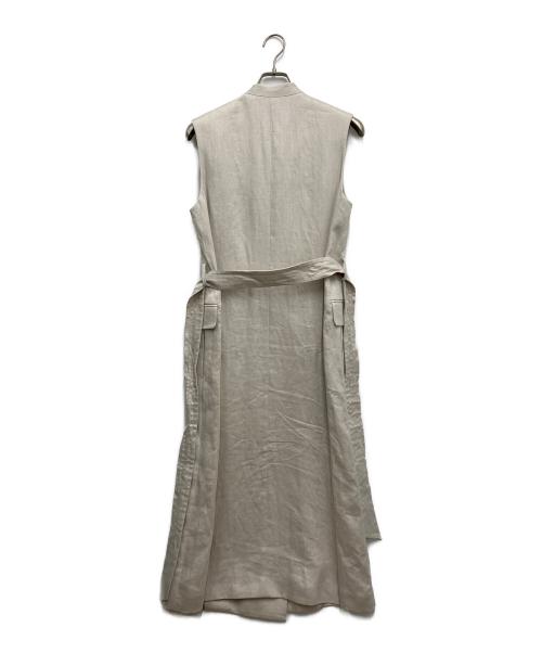 ebure（エブール）ebure (エブール) Safiran Linen Long Gilet ホワイト サイズ:36の古着・服飾アイテム