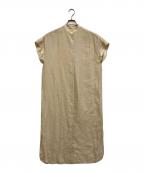 STEVEN ALANスティーブンアラン）の古着「NYLON RAYON BAND FRENCH SLEEVE DRESS」｜ベージュ